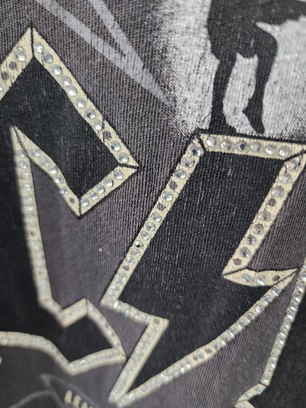 AC/DC Graphic Band Tee in Washed Charcoal Flaw